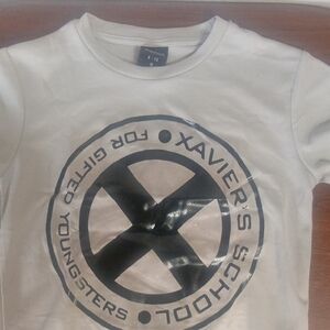 White Short Sleeve Tee with Black Circular Logo